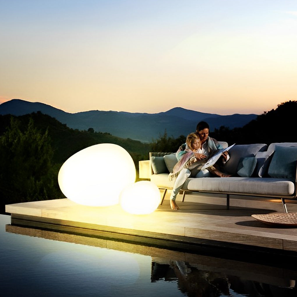 Adjustable LED Cobblestone Outdoor Lamp 3-Color Lighting for Gardens and Lawns