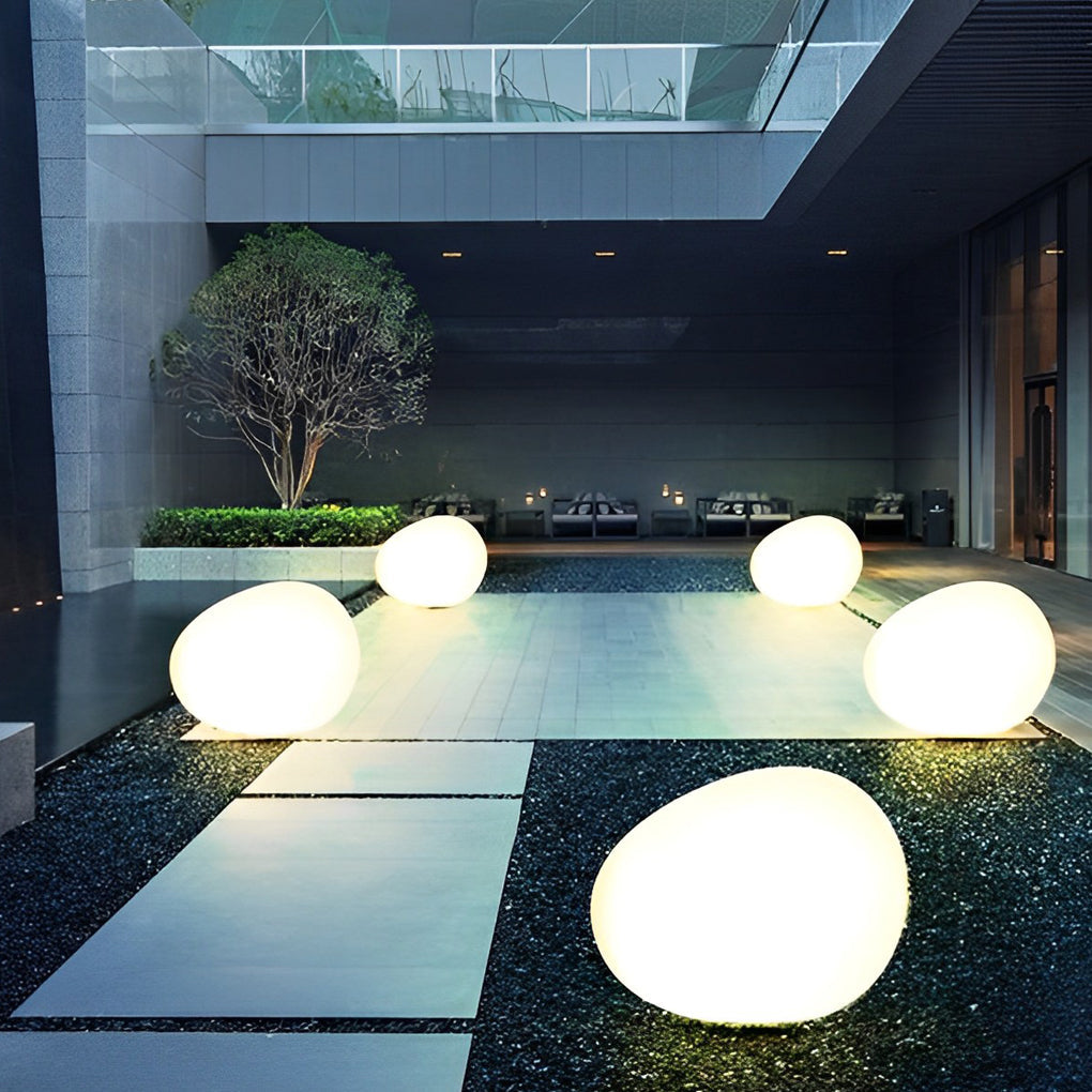 Adjustable LED Cobblestone Outdoor Lamp 3-Color Lighting for Gardens and Lawns