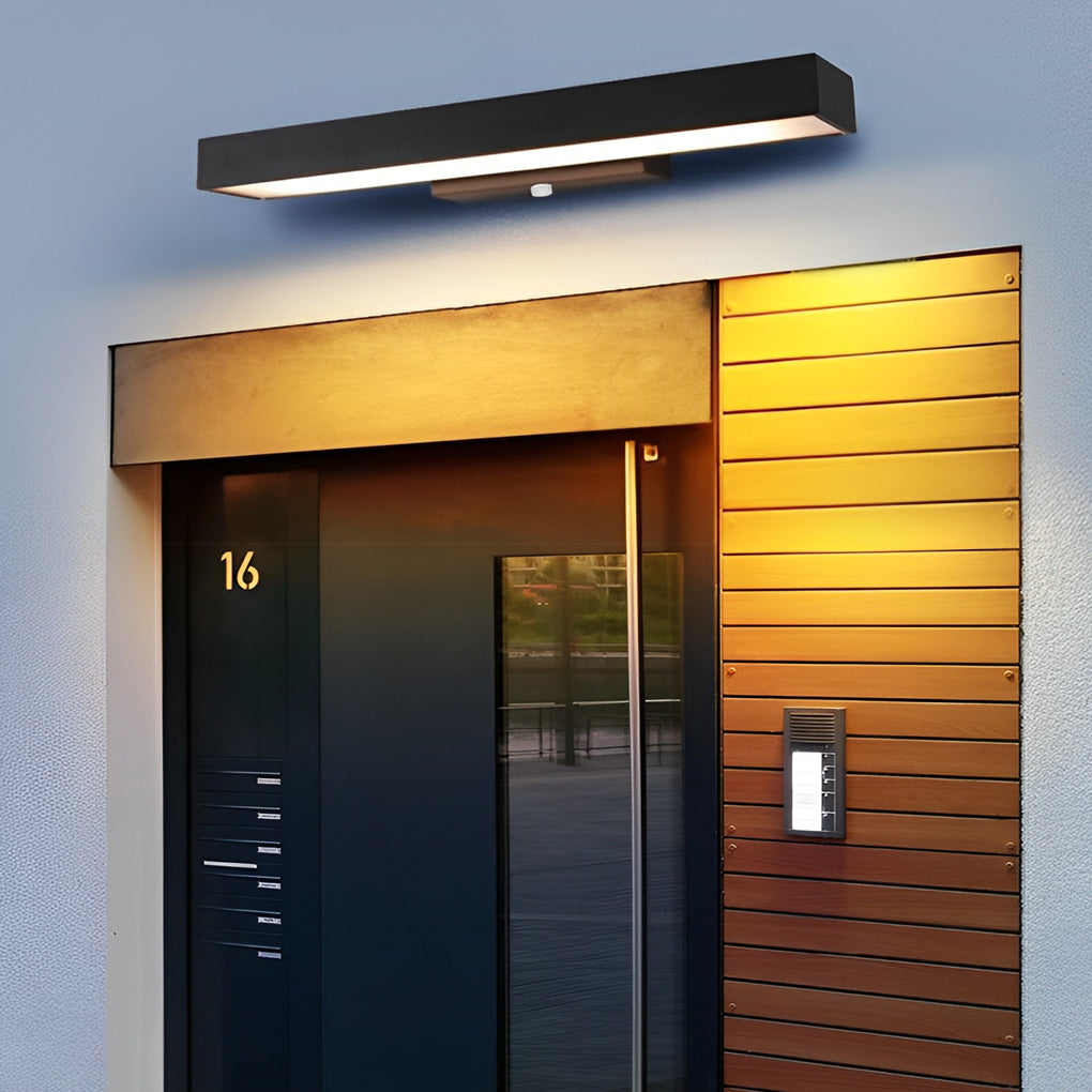 [Open-Box]Outdoor Motion Sensor Black Rectangle Wall Light