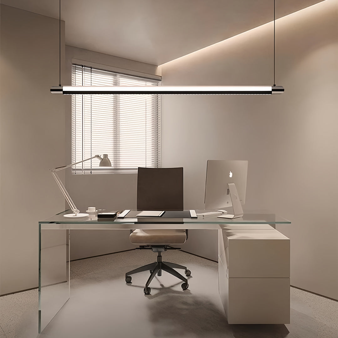 Black Linear Suspension Light Minimalist Island Ceiling Light