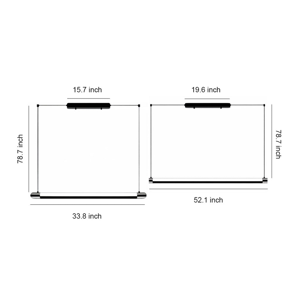 Black Linear Suspension Light Minimalist Island Ceiling Light