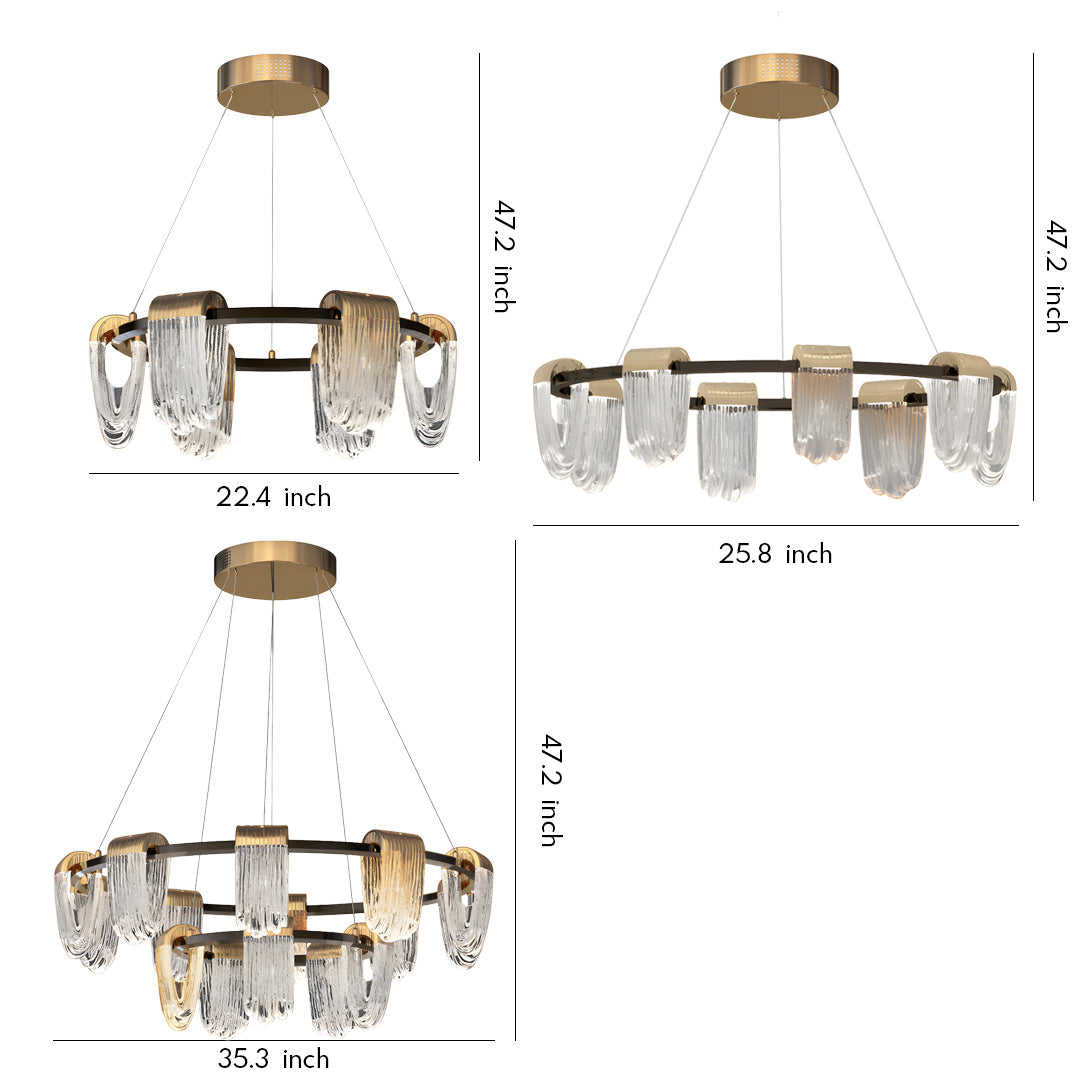 Circular Chandelier Modern Minimalist Metal Ceiling Light
