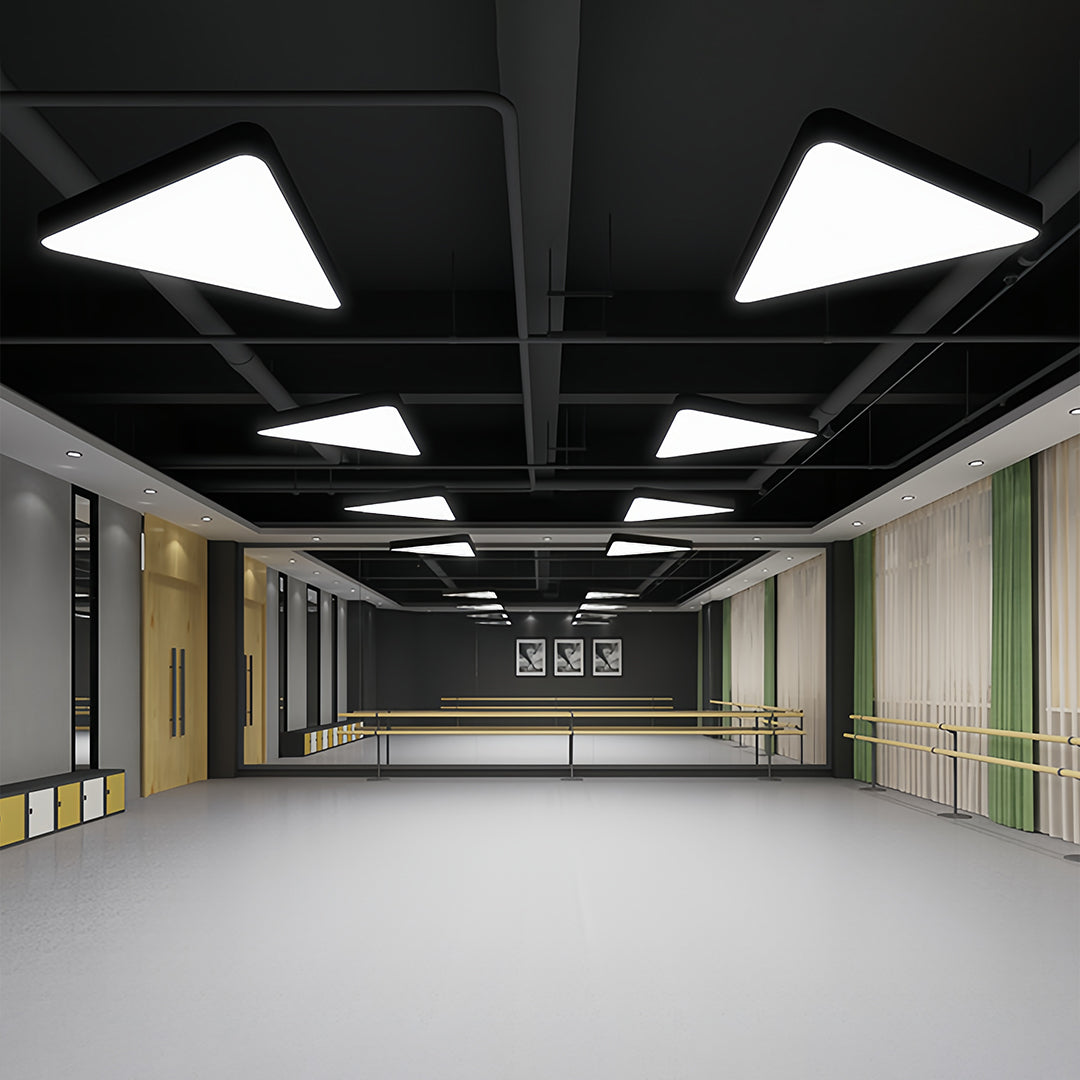 Black Modern Chandeliers Creative LED Triangular Ceiling Light