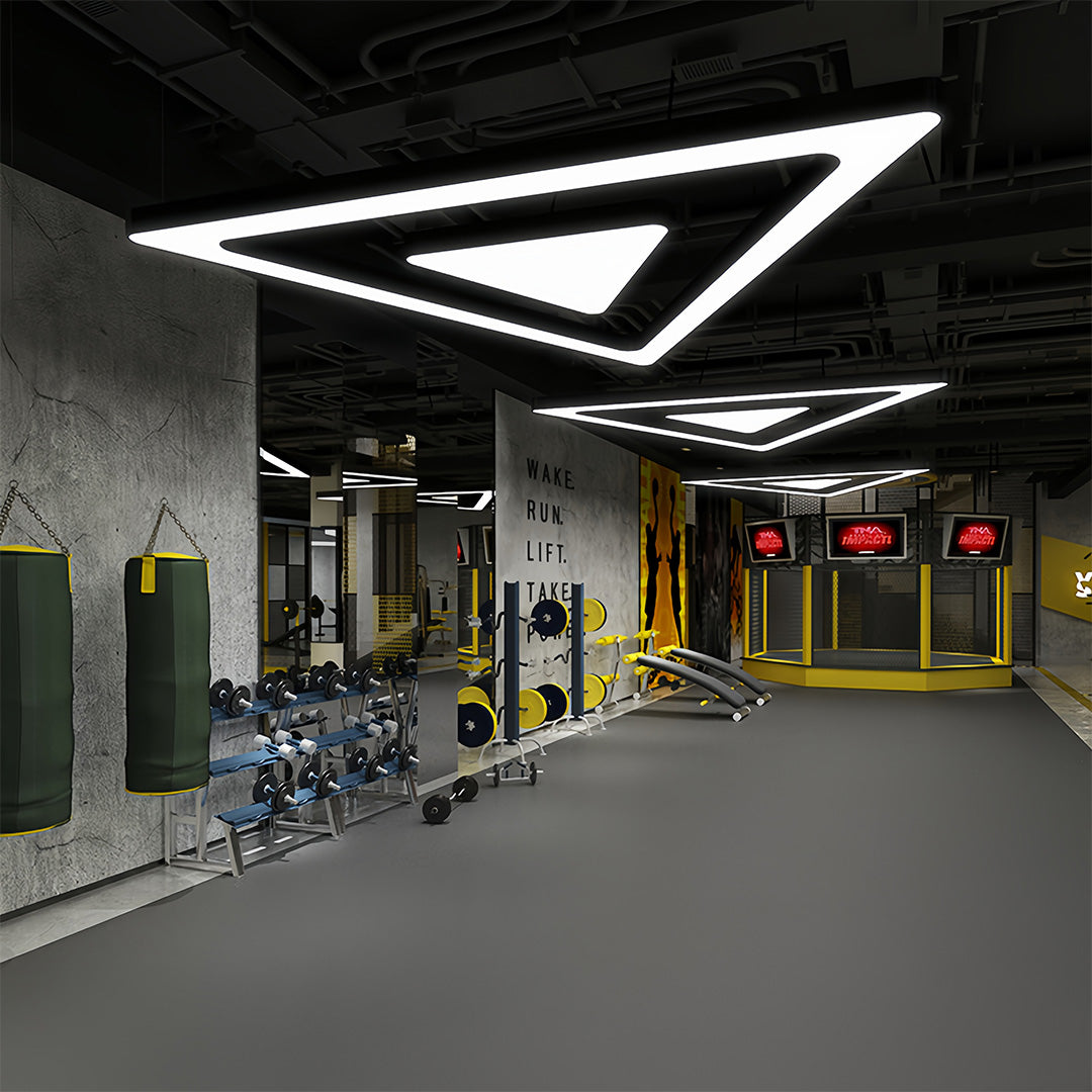 Black Modern Chandeliers Creative LED Triangular Ceiling Light