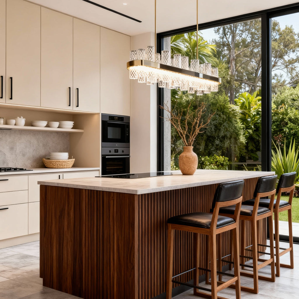 Modern LED Lighting Chandelier Crackled Glass Ceiling Light